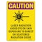 Signmission OSHA RADIATION Laser Radiation Avoid W/ Symbol 18in X 12in Rigid Plastic, 18" H, 12" W, Portrait OS-CR-P-1218-V-10236 - alternate 1